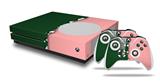 WraptorSkinz Decal Skin Wrap Set works with 2016 and newer XBOX One S Console and 2 Controllers Ripped Colors Green Pink