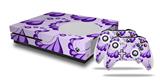 WraptorSkinz Decal Skin Wrap Set works with 2016 and newer XBOX One S Console and 2 Controllers Petals Purple
