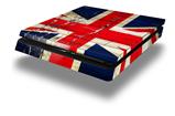 Vinyl Decal Skin Wrap compatible with Sony PlayStation 4 Slim Console Painted Faded and Cracked Union Jack British Flag (PS4 NOT INCLUDED)