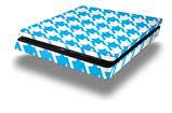 Vinyl Decal Skin Wrap compatible with Sony PlayStation 4 Slim Console Houndstooth Blue Neon (PS4 NOT INCLUDED)