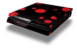Vinyl Decal Skin Wrap compatible with Sony PlayStation 4 Slim Console Lots of Dots Red on Black (PS4 NOT INCLUDED)