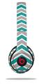 WraptorSkinz Skin Decal Wrap compatible with Beats Solo 2 and Solo 3 Wireless Headphones Zig Zag Teal and Gray Skin Only (HEADPHONES NOT INCLUDED)