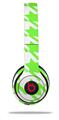 WraptorSkinz Skin Decal Wrap compatible with Beats Solo 2 and Solo 3 Wireless Headphones Houndstooth Neon Lime Green Skin Only (HEADPHONES NOT INCLUDED)
