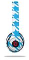 WraptorSkinz Skin Decal Wrap compatible with Beats Solo 2 and Solo 3 Wireless Headphones Houndstooth Blue Neon Skin Only (HEADPHONES NOT INCLUDED)