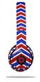 WraptorSkinz Skin Decal Wrap compatible with Beats Solo 2 and Solo 3 Wireless Headphones Zig Zag Red White and Blue Skin Only (HEADPHONES NOT INCLUDED)