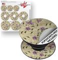 Decal Style Vinyl Skin Wrap 3 Pack for PopSockets Flowers and Berries Purple (POPSOCKET NOT INCLUDED)