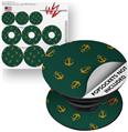 Decal Style Vinyl Skin Wrap 3 Pack for PopSockets Anchors Away Hunter Green (POPSOCKET NOT INCLUDED)