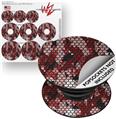 Decal Style Vinyl Skin Wrap 3 Pack for PopSockets HEX Mesh Camo 01 Red (POPSOCKET NOT INCLUDED)