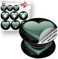 Decal Style Vinyl Skin Wrap 3 Pack for PopSockets Glass Heart Grunge Seafoam Green (POPSOCKET NOT INCLUDED)