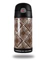 Skin Decal Wrap for Thermos Funtainer 12oz Bottle Wavey Chocolate Brown (BOTTLE NOT INCLUDED)