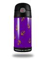 Skin Decal Wrap for Thermos Funtainer 12oz Bottle Anchors Away Purple (BOTTLE NOT INCLUDED)
