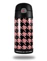 Skin Decal Wrap for Thermos Funtainer 12oz Bottle Houndstooth Pink on Black (BOTTLE NOT INCLUDED)