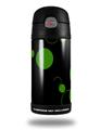 Skin Decal Wrap for Thermos Funtainer 12oz Bottle Lots of Dots Green on Black (BOTTLE NOT INCLUDED)