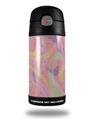 Skin Decal Wrap for Thermos Funtainer 12oz Bottle Neon Swoosh on Pink (BOTTLE NOT INCLUDED)