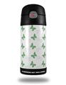 Skin Decal Wrap for Thermos Funtainer 12oz Bottle Pastel Butterflies Green on White (BOTTLE NOT INCLUDED)