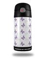 Skin Decal Wrap for Thermos Funtainer 12oz Bottle Pastel Butterflies Purple on White (BOTTLE NOT INCLUDED)