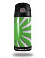 Skin Decal Wrap for Thermos Funtainer 12oz Bottle Rising Sun Japanese Flag Green (BOTTLE NOT INCLUDED)