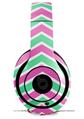 WraptorSkinz Skin Decal Wrap compatible with Beats Studio 2 and 3 Wired and Wireless Headphones Zig Zag Teal Green and Pink Skin Only HEADPHONES NOT INCLUDED