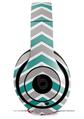 WraptorSkinz Skin Decal Wrap compatible with Beats Studio 2 and 3 Wired and Wireless Headphones Zig Zag Teal and Gray Skin Only HEADPHONES NOT INCLUDED
