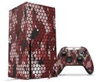 WraptorSkinz Skin Wrap compatible with the 2020 XBOX Series X Console and Controller HEX Mesh Camo 01 Red (XBOX NOT INCLUDED)