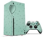 WraptorSkinz Skin Wrap compatible with the 2020 XBOX Series X Console and Controller Raining Seafoam Green (XBOX NOT INCLUDED)