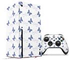 WraptorSkinz Skin Wrap compatible with the 2020 XBOX Series X Console and Controller Pastel Butterflies Blue on White (XBOX NOT INCLUDED)