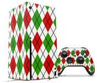 WraptorSkinz Skin Wrap compatible with the 2020 XBOX Series X Console and Controller Argyle Red and Green (XBOX NOT INCLUDED)