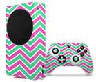WraptorSkinz Skin Wrap compatible with the 2020 XBOX Series S Console and Controller Zig Zag Teal Green and Pink (XBOX NOT INCLUDED)