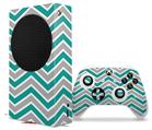 WraptorSkinz Skin Wrap compatible with the 2020 XBOX Series S Console and Controller Zig Zag Teal and Gray (XBOX NOT INCLUDED)