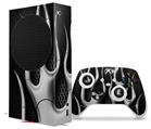 WraptorSkinz Skin Wrap compatible with the 2020 XBOX Series S Console and Controller Metal Flames Chrome (XBOX NOT INCLUDED)