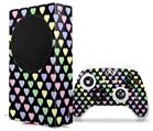 WraptorSkinz Skin Wrap compatible with the 2020 XBOX Series S Console and Controller Pastel Hearts on Black (XBOX NOT INCLUDED)