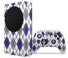 WraptorSkinz Skin Wrap compatible with the 2020 XBOX Series S Console and Controller Argyle Blue and Gray (XBOX NOT INCLUDED)