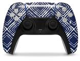 WraptorSkinz Skin Wrap compatible with the Sony PS5 DualSense Controller Wavey Navy Blue (CONTROLLER NOT INCLUDED)