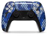 WraptorSkinz Skin Wrap compatible with the Sony PS5 DualSense Controller HEX Mesh Camo 01 Blue Bright (CONTROLLER NOT INCLUDED)