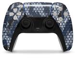 WraptorSkinz Skin Wrap compatible with the Sony PS5 DualSense Controller HEX Mesh Camo 01 Blue (CONTROLLER NOT INCLUDED)