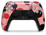 WraptorSkinz Skin Wrap compatible with the Sony PS5 DualSense Controller Lots of Dots Red on Pink (CONTROLLER NOT INCLUDED)