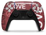 WraptorSkinz Skin Wrap compatible with the Sony PS5 DualSense Controller Love and Peace Pink (CONTROLLER NOT INCLUDED)