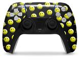 WraptorSkinz Skin Wrap compatible with the Sony PS5 DualSense Controller Smileys on Black (CONTROLLER NOT INCLUDED)
