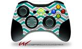 Zig Zag Teal and Gray - Decal Style Skin fits Microsoft XBOX 360 Wireless Controller (CONTROLLER NOT INCLUDED)