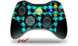 Houndstooth Neon Teal on Black - Decal Style Skin fits Microsoft XBOX 360 Wireless Controller (CONTROLLER NOT INCLUDED)