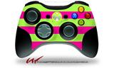 Kearas Psycho Stripes Neon Green and Hot Pink - Decal Style Skin fits Microsoft XBOX 360 Wireless Controller (CONTROLLER NOT INCLUDED)