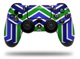 WraptorSkinz Skin compatible with Sony PS4 Dualshock Controller PlayStation 4 Original Slim and Pro Zig Zag Blue Green (CONTROLLER NOT INCLUDED)