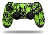 WraptorSkinz Skin compatible with Sony PS4 Dualshock Controller PlayStation 4 Original Slim and Pro Scattered Skulls Neon Green (CONTROLLER NOT INCLUDED)