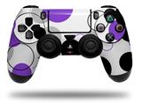 WraptorSkinz Skin compatible with Sony PS4 Dualshock Controller PlayStation 4 Original Slim and Pro Lots of Dots Purple on White (CONTROLLER NOT INCLUDED)