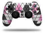 WraptorSkinz Skin compatible with Sony PS4 Dualshock Controller PlayStation 4 Original Slim and Pro Argyle Pink and Gray (CONTROLLER NOT INCLUDED)