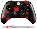 Decal Style Skin for Microsoft XBOX One Wireless Controller Lots of Dots Red on Black - (CONTROLLER NOT INCLUDED)