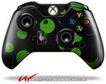 Decal Style Skin for Microsoft XBOX One Wireless Controller Lots of Dots Green on Black - (CONTROLLER NOT INCLUDED)