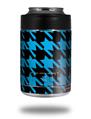 Skin Decal Wrap for Yeti Colster, Ozark Trail and RTIC Can Coolers - Houndstooth Blue Neon on Black (COOLER NOT INCLUDED)