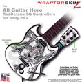 Chrome Skull on White WraptorSkinz TM Skin fits All PS2 SG Guitars Controllers (GUITAR NOT INCLUDED)s