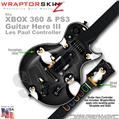 Penguins on Black WraptorSkinz  Skin fits XBOX 360 & PS3 Guitar Hero III Les Paul Controller (GUITAR NOT INCLUDED)